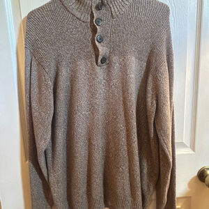 !CLEARANCE! Tricots St. Raphael Fleece-Lined Cotton Henley Sweater – Large
